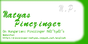 matyas pinczinger business card